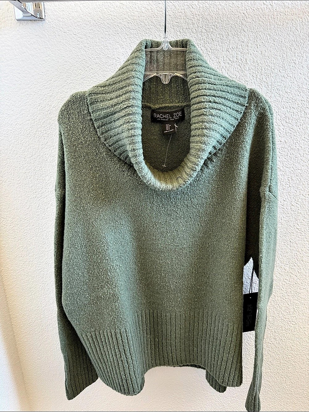 NWT Rachel Zoe Cowl Neck Sweater in Army Green Size Small